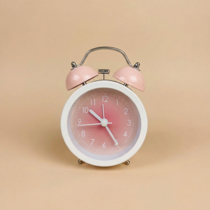 Retro Twin Bell Alarm Clock with Pastel Gradient Dial Vintage Metal Desk Clock 5inch