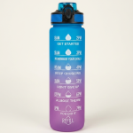 Motivational Plastic Frosted Sports Water Bottle With Time Marker BPA Free 1000ml