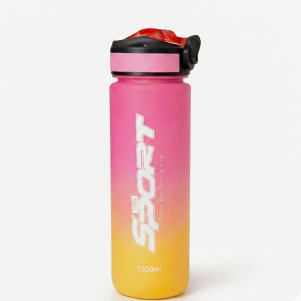 Sports Water Bottle with Gradient Colors 1000ml Leak-Proof
