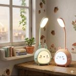 Cute Cartoon LED Desk Lamp – Kids Rechargeable Study Table Light