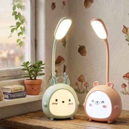 Cute Cartoon LED Desk Lamp – Kids Rechargeable Study Table Light